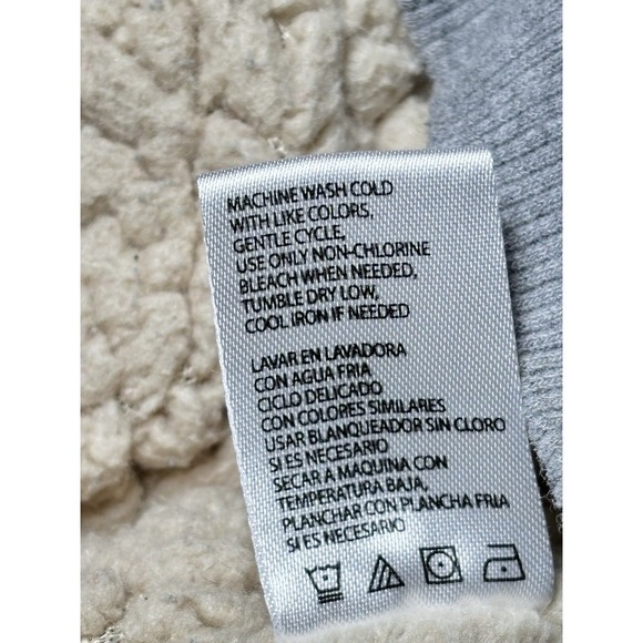 Vintage Woolrich Sherpa Lined Zip Up Hoodie Gray Full Zip Sweatshirt Men's Warm - Picture 5 of 8